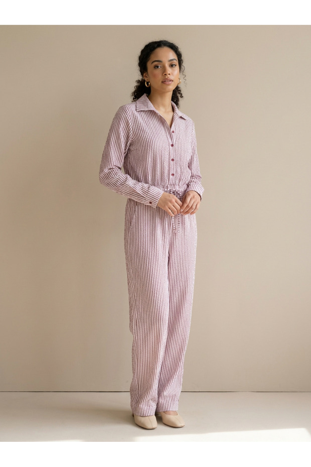 Ladies Stripe Jumpsuit