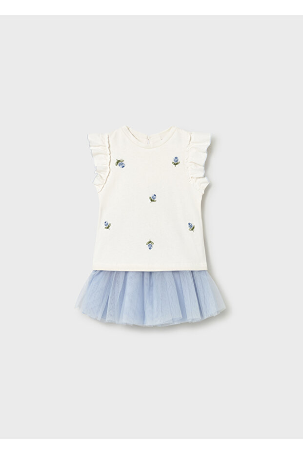 Bluz Tulle Skirt Set for Ages 1-4 - Blue