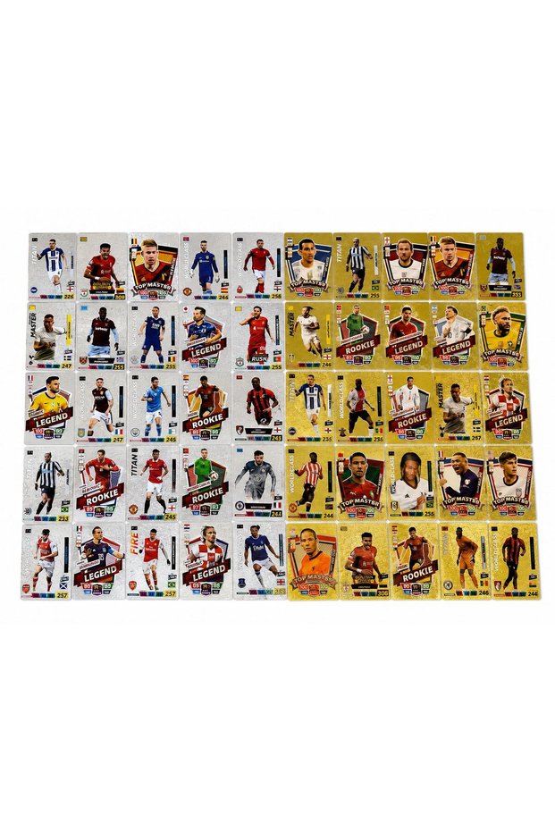 Football Player Playing Card 25 Pieces Gold+ 25 Silver Series Pocket Flexible Unbreakable Shiny Card