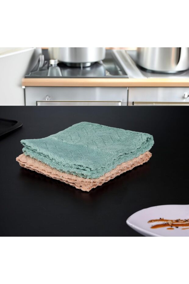 Multipurpose Towels 2-Piece Pack, Green/Brown