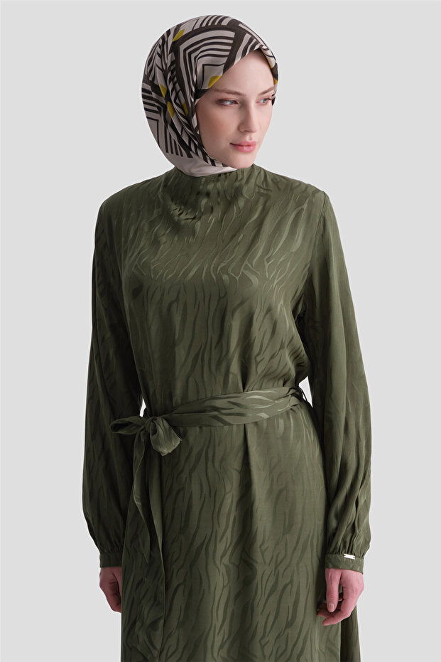 Rochie Jacquard Kaki - 3