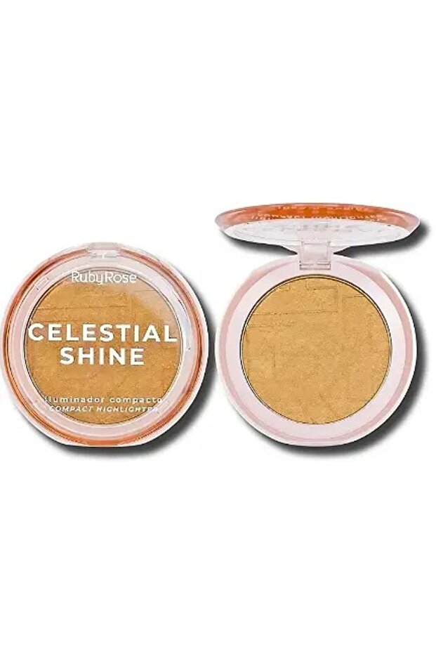 Set 3 Blush Ruby Rose Paleta Cheek To Cheek + Compact BL 20 + Iluminator Celestial - 4