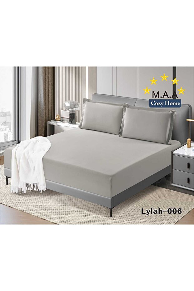 شرشف سرير نفرين صيفي بارده سادة 3قطع - 200*200