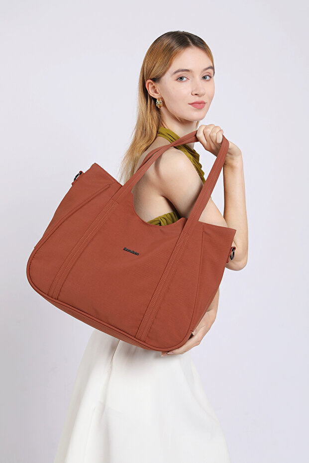 Tile Large Size Shopper Design Lightweight Fabric Women's Shoulder Bag