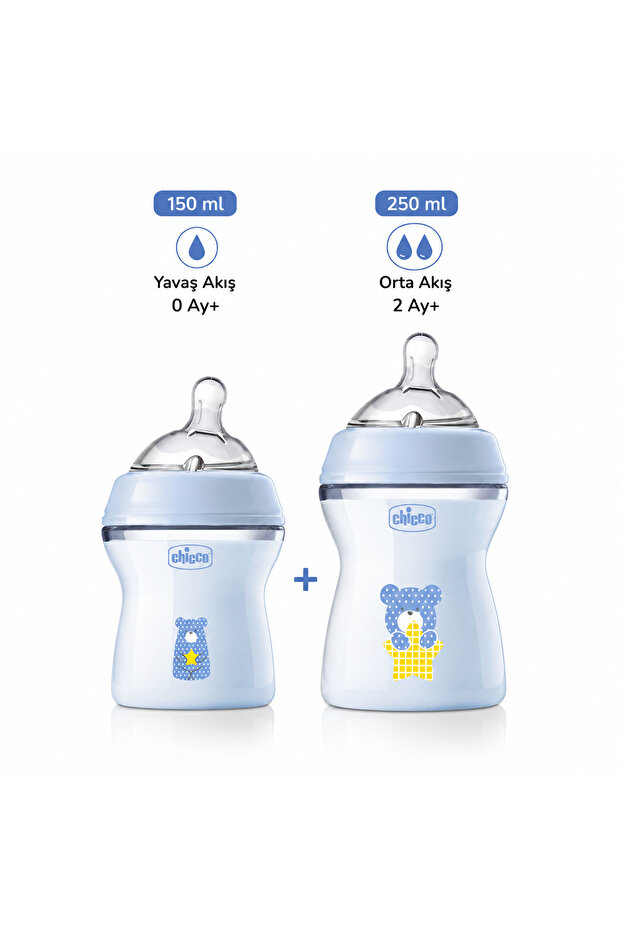 Mavi Biberon Seti 150 ml + 250 ml PP