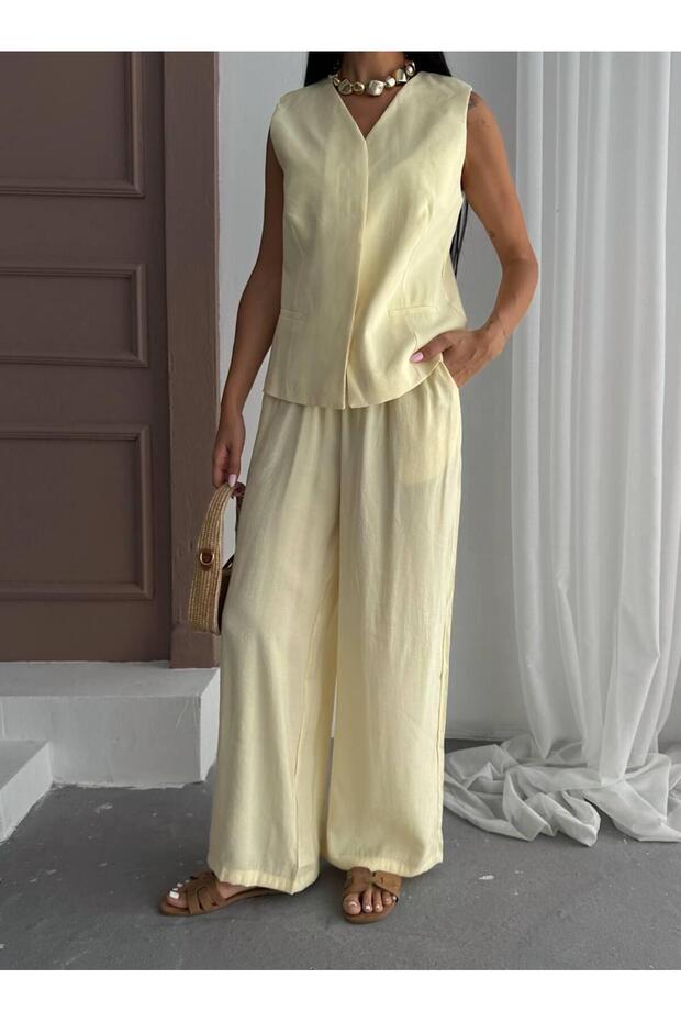 Women's Top and Bottom Vest Pants Set