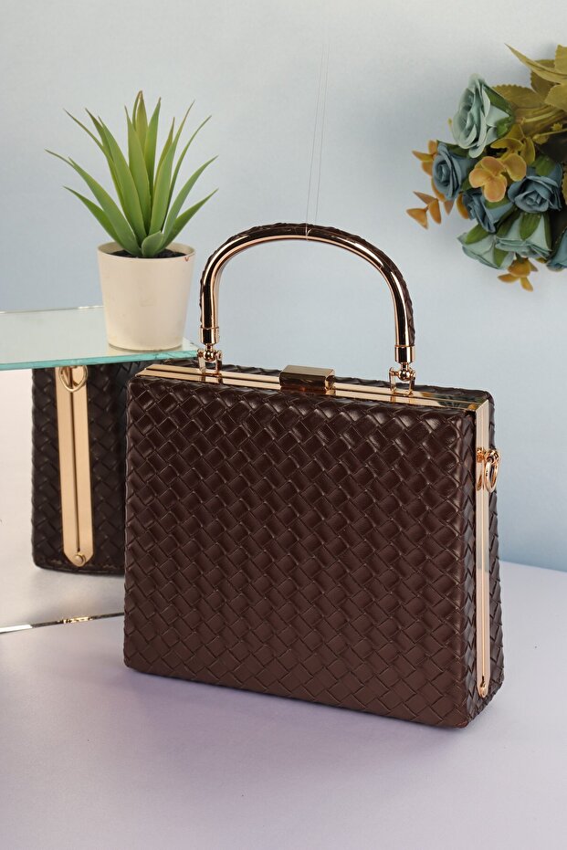 Elysara Eb0162 | Knitted Stylish Metal Handle Evening Dress Bag