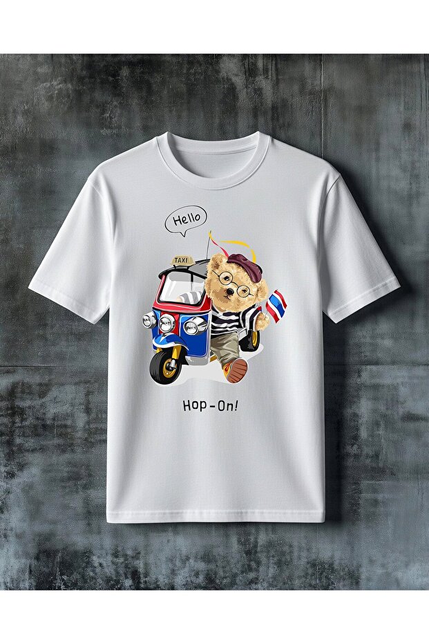 Hop on Taksici Ayi Printed Oversize T-Shirt