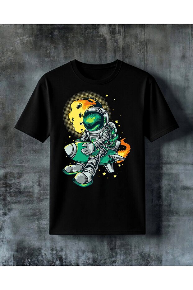 Astronaut Moon 5 Printed Oversize T-Shirt
