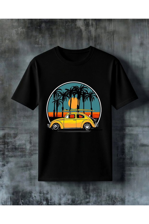 Sari Araba Beach Surfing Printed Oversize T-Shirt