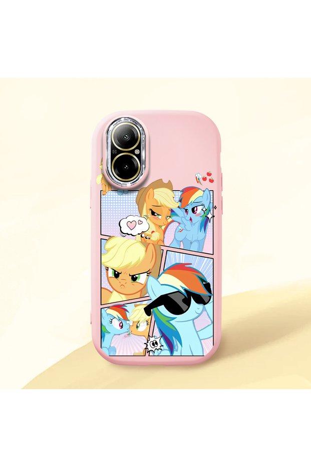 Realme C67 4g Compatible Shock-Absorbing Camera Protected Pink Silicone Case