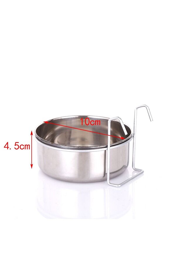 4.5x10cm Cat Hanger Cage Cup Stainless Steel Pet Feeding Tools Stationary Dog Bowl Hanging Feeder Di