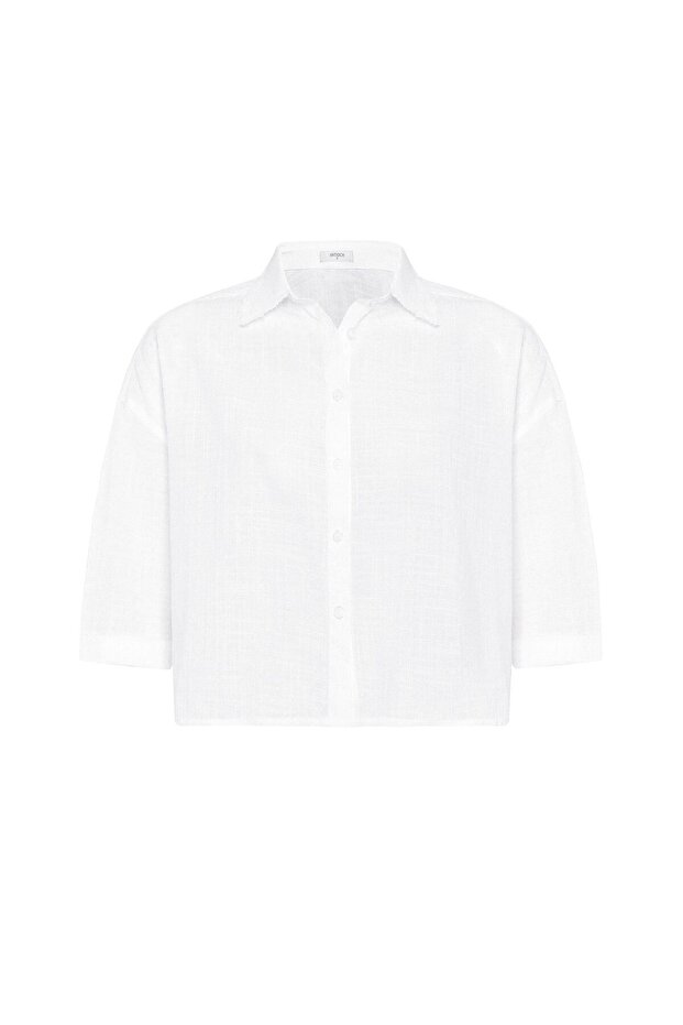 Crop Textured Women's Shirt