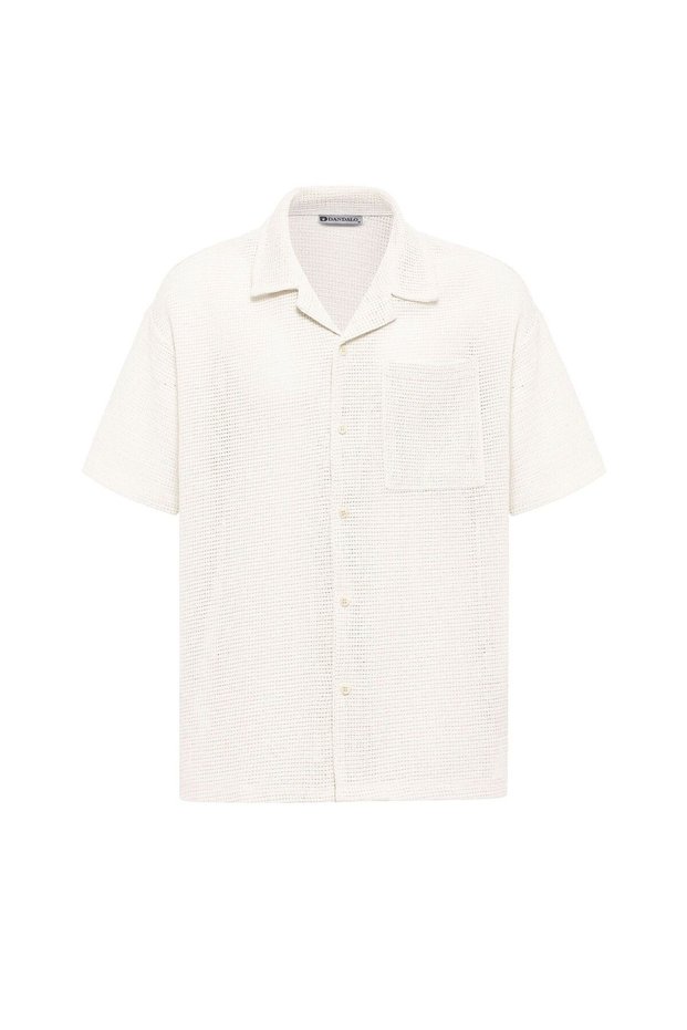 Oversize short sleeve knit shirt with pocket detail