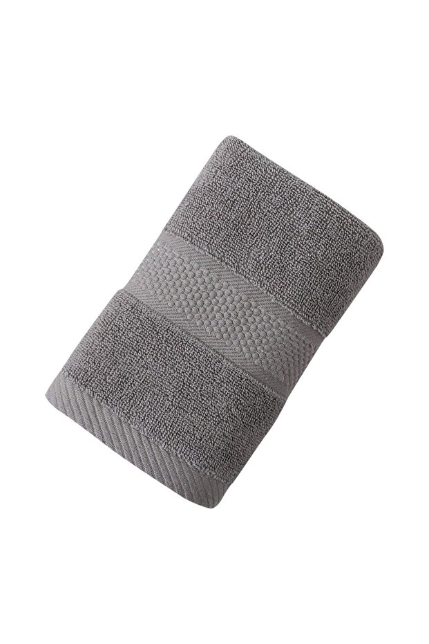 One Size Gray Cotton Thick Towel Household Absorbent Towels Soft Quick-Drying Face Towel Gym Hotel B