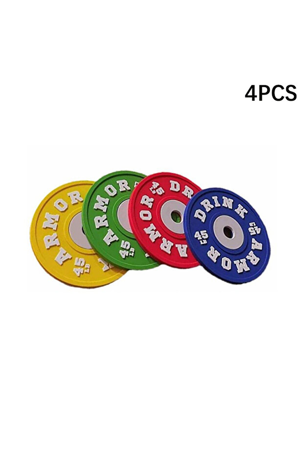 Red Silicone Drink Coaster Gym Weight Plate Table Coasters for Kitchen Table BPA Free Food Grade Rou