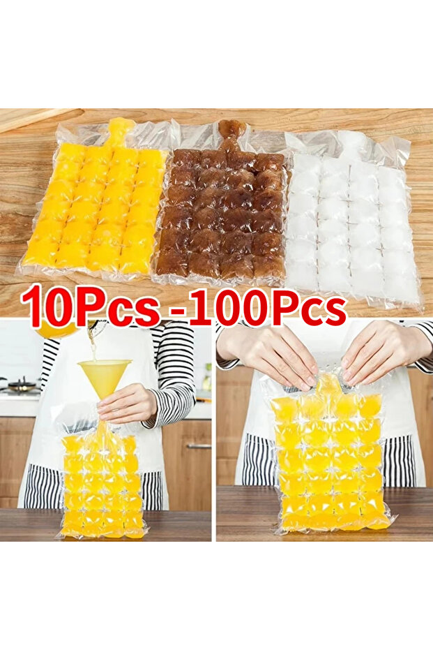 100PCS 10-100Pcs Ice Mold Bags Disposable Ice-Making Bags Freezing Maker Ice Cube Bag Self-Seal Ice-