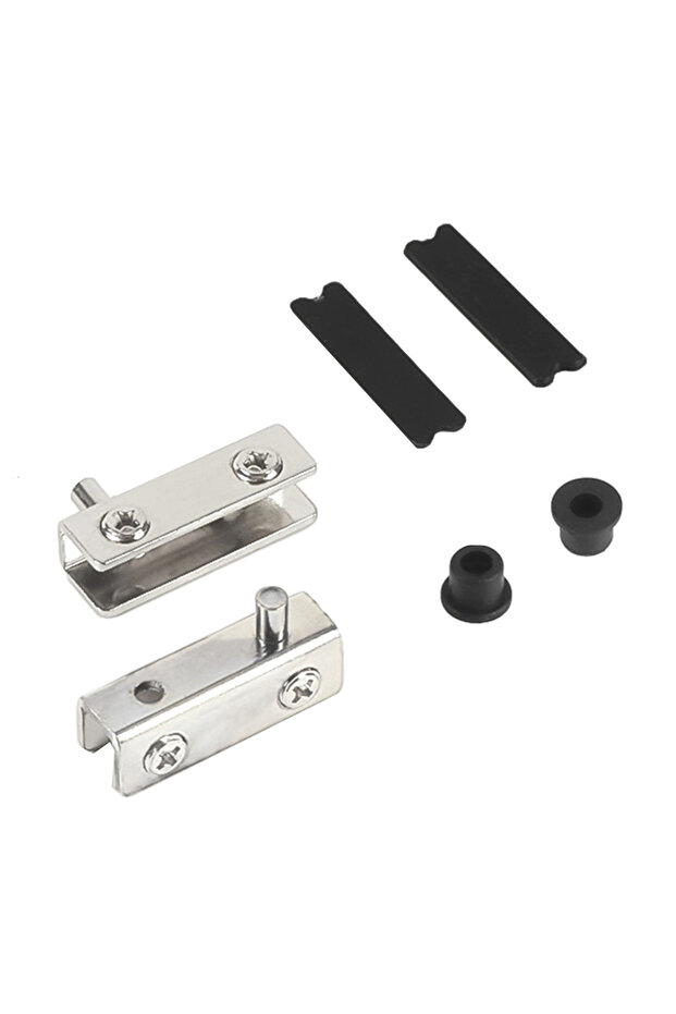 Silver 2Pcs Stainless Steel Glass Door Hinges Free Opening Up And Down Shaft Hinge Rust-Proof No Dri