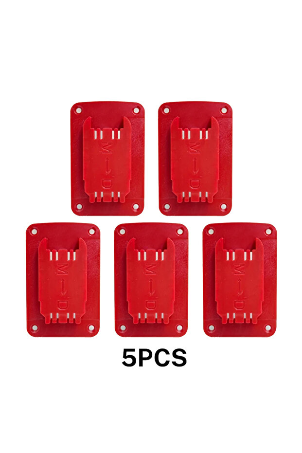 5PCS Red 5Packs Tool Holder Dock Wall Mount Storage Rack For Dewalt 14.4V-20V For Milwaukee 18V Fixi