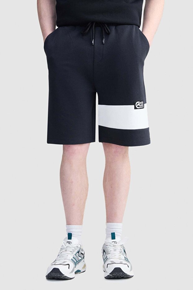 Dominic Loose Fit Printed Interlock Men's Black Shorts