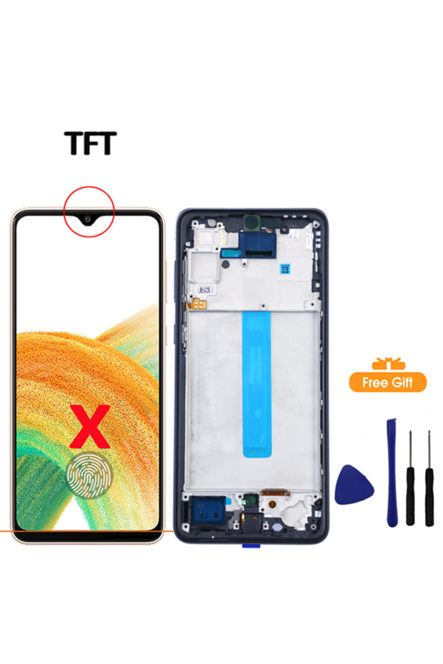 شاشة TFT مع إطار AMOLED لهاتف A33 5G، شاشة LCD تعمل باللمس مع مجموعة محول رقمي