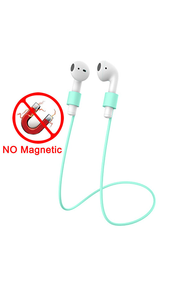 A-Mint Green Magnetic Wireless Anti-Lost Silicone Earphone String For AirPods Pro 3 2 1 Wireless .