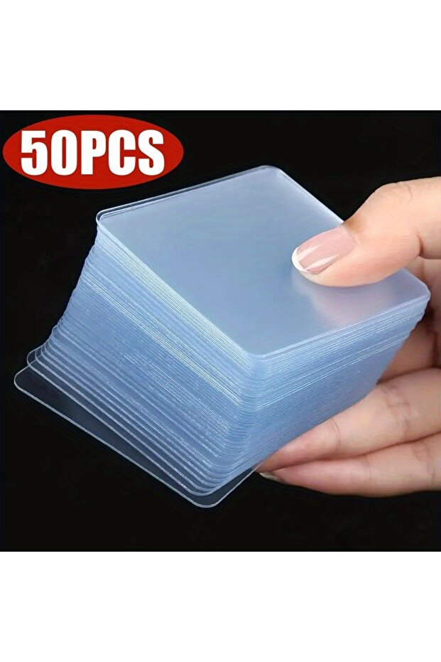 Transparent 50pcs Square Transparent Double-Sided Tape - Strong, Removable & Waterproof Adhesive for