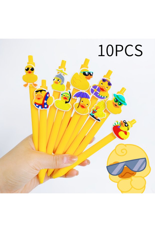 10PCS 10PCS/15PCS Big Mouth Duck Modeling Ballpoint Pen, Little Yellow Duck Series Ballpoint Pen, St