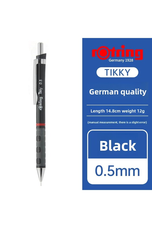 Tikky Black 05 Germany Rotring Mechanical Pencil Tikky, Black 0.5 Graphite Pencil Softtouch Rubberiz