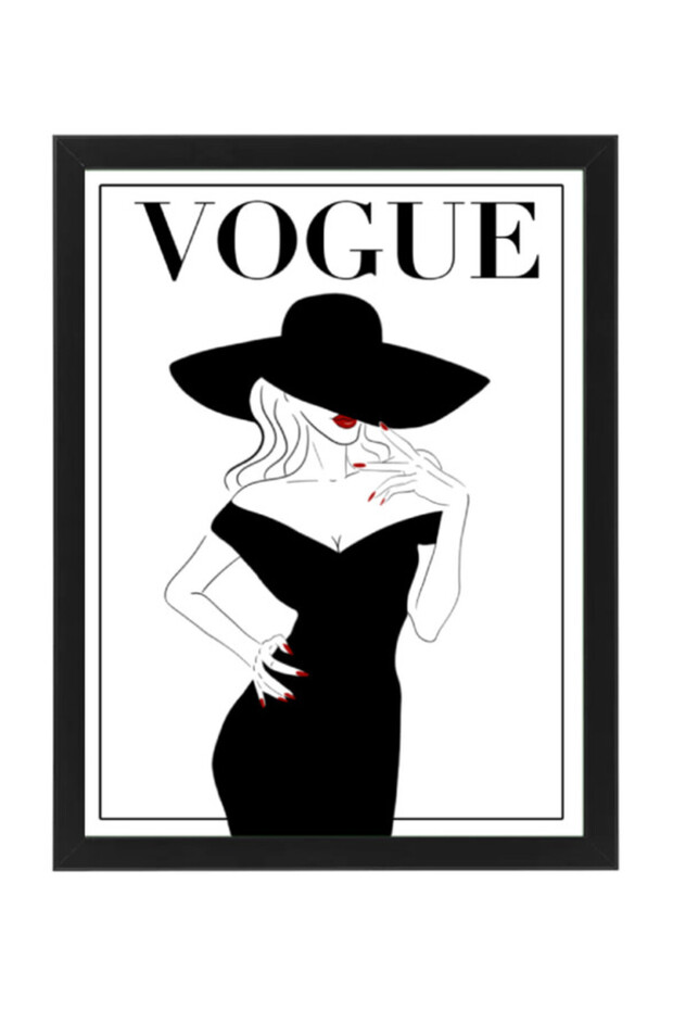 Vogue Fashion Girl Design Abstract Wall Art Poster with Frame 30x40cm