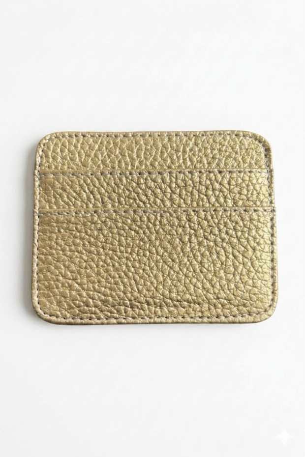 Genuine Leather Look Minimalist Card Holder - 4 Compartment Slim Wallet