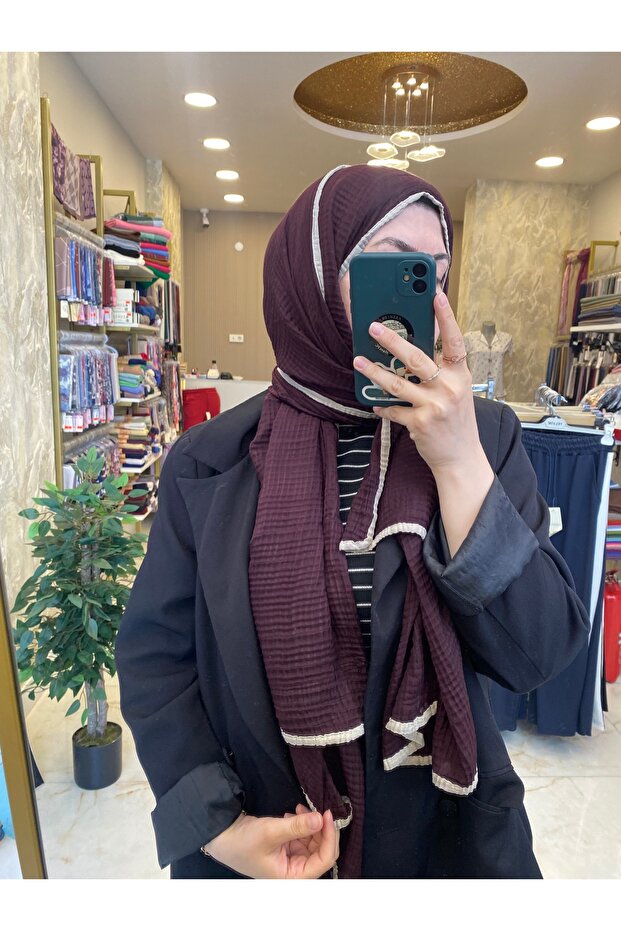 شال موسلين مزخرف