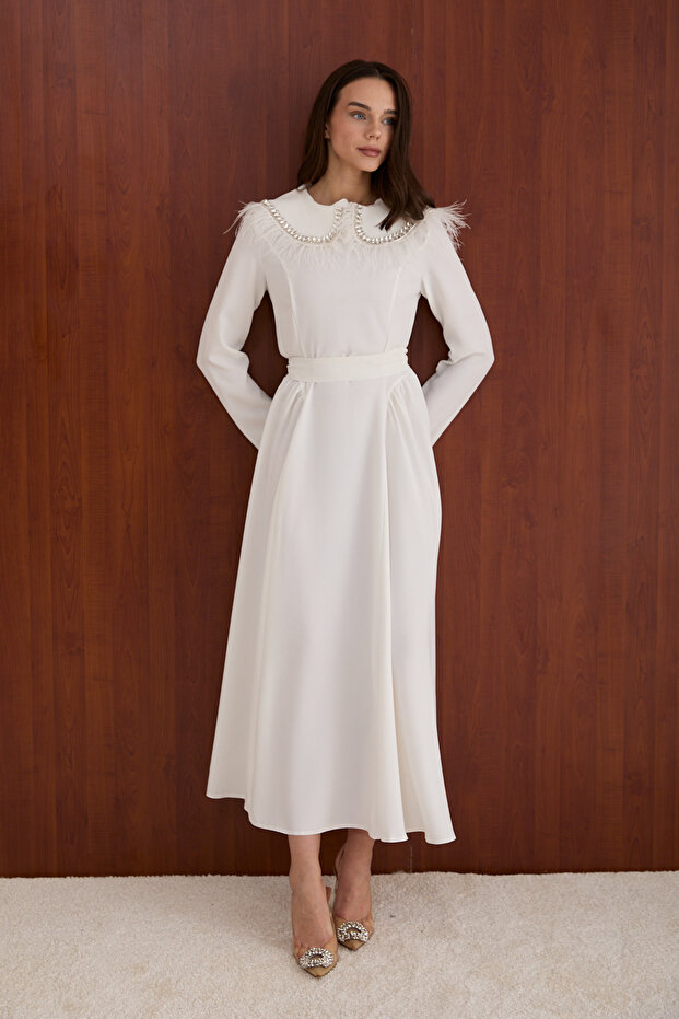 Collar Detailed Dress 32-2769