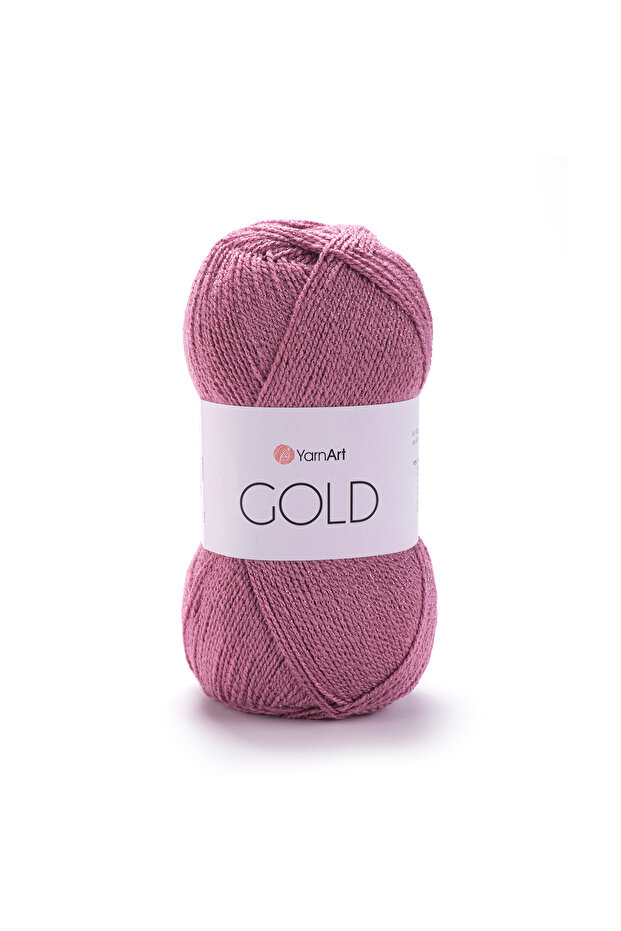 Gold 92% Acrylic 8% Metallic Polyester Sparkly Hand Knitting Yarn 100g / 400m