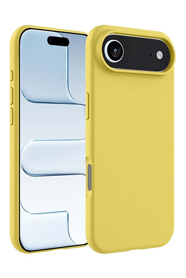 Liquid Silicone Protective Phone Case for iPhone 17 Air , Soft Anti-Scratch Microfiber Lining Utra Slim Drop Protection Phone Cover - Yellow-1