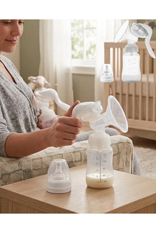 Mey Import ® Manual Breast Pump with Massage Feature, Bpa-Free, Portable, 180 ml