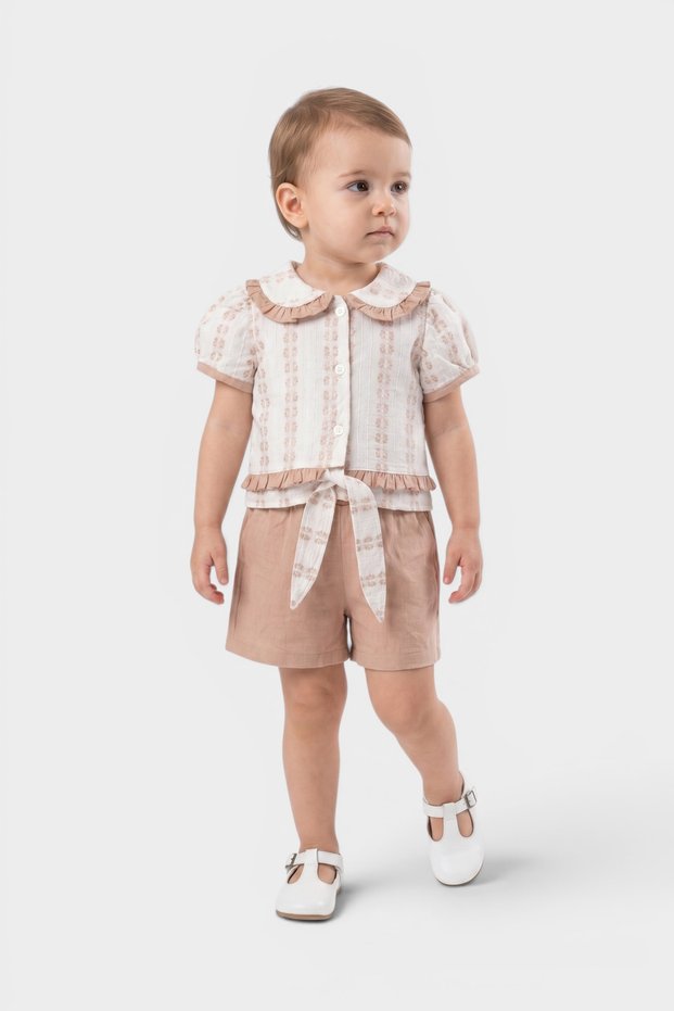 Baby Girl Ruffle Shirt and Shorts Set 6-24 Months