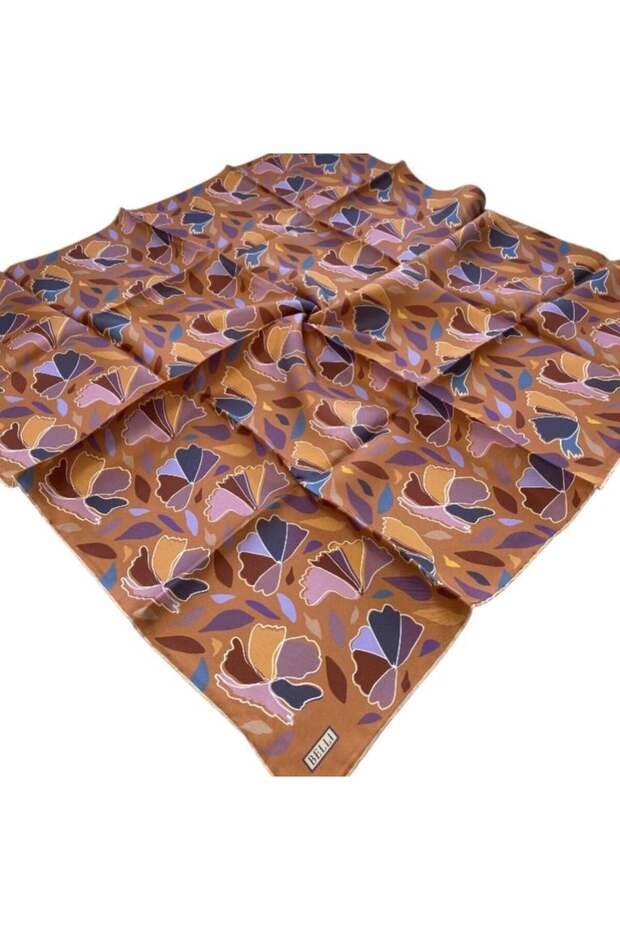 Tivil Silk Scarf 4049 - 38 Brown Mixed Pattern
