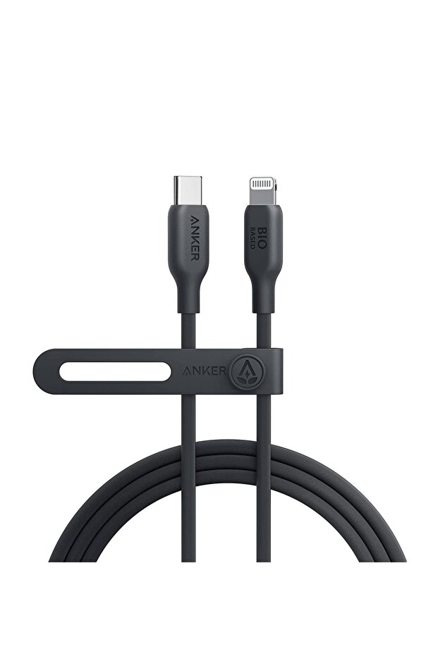 كابل USB-C إلى Lightning (1.8 متر، 6 أقدام)، معتمد من MFi، كابل شحن سريع مصنوع من مواد حيوية لأجهزة آيفون وآيباد - أسود (1.8 متر، أسود)