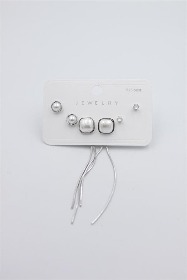 Multiple Set Earrings - Silver - 1