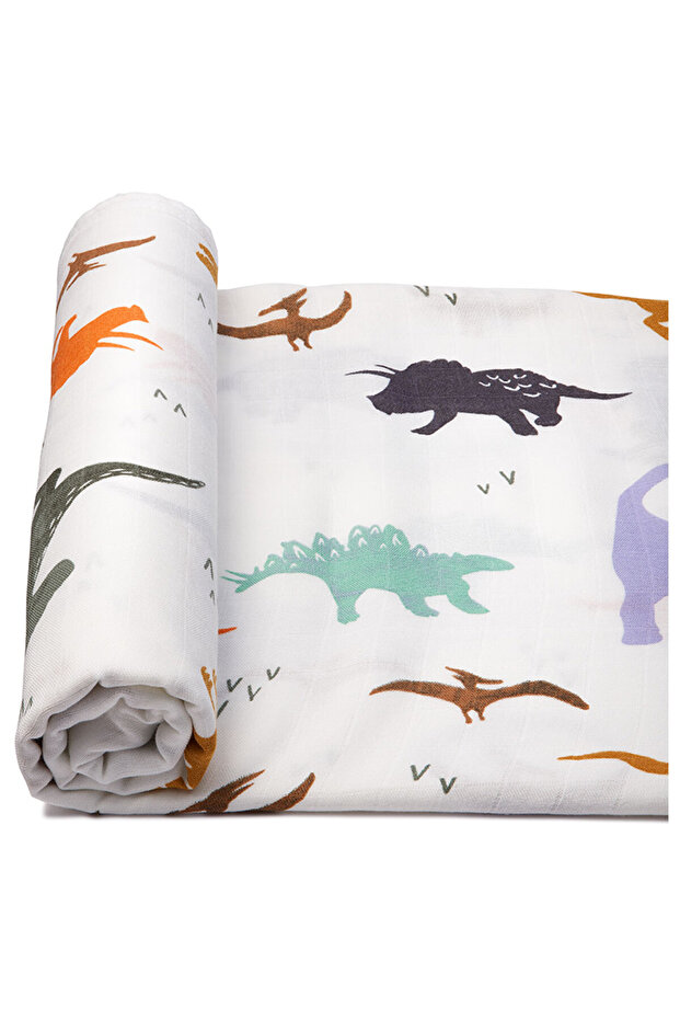 - Organic Bamboo Muslin Swaddle - Dino Ghetto