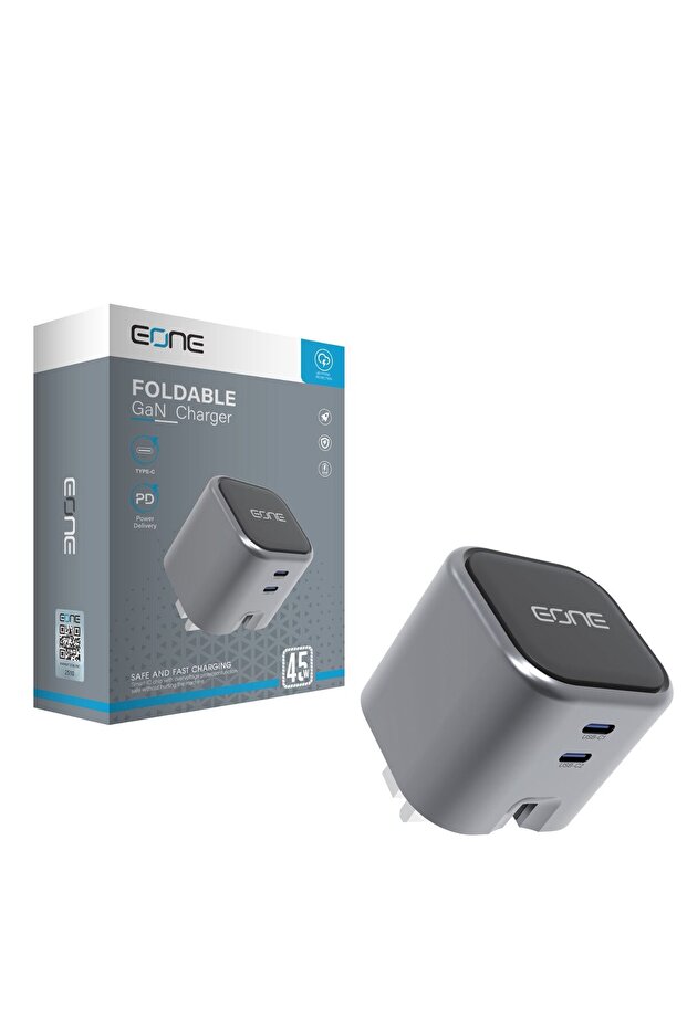 شاحن EONE GaN 45W جداري سريع بمخرجين قابل للطي Foldable GaN