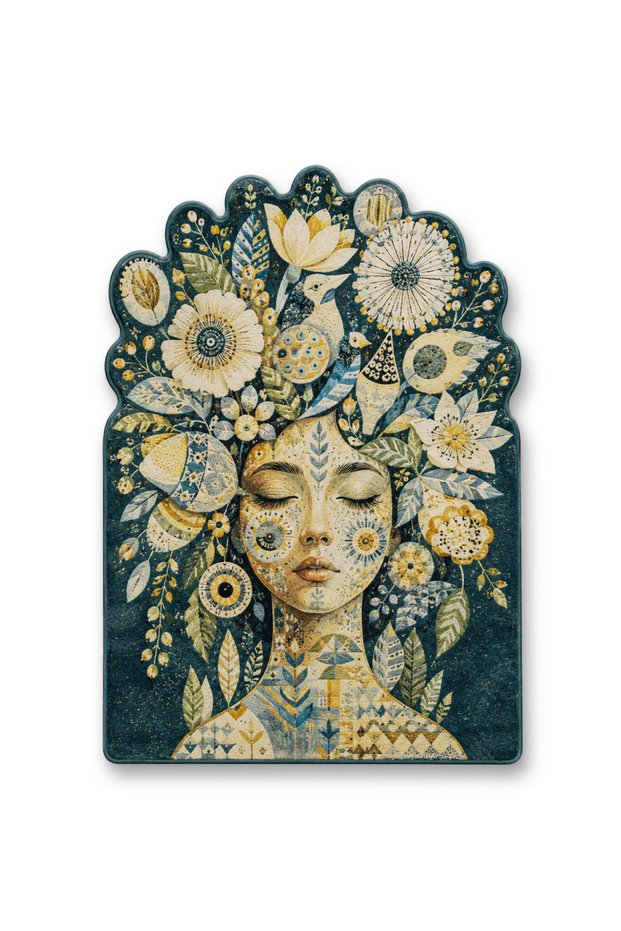 Sdt Women's Theme Patterned Modern Woven Base Decorative Carpet Sdt1474