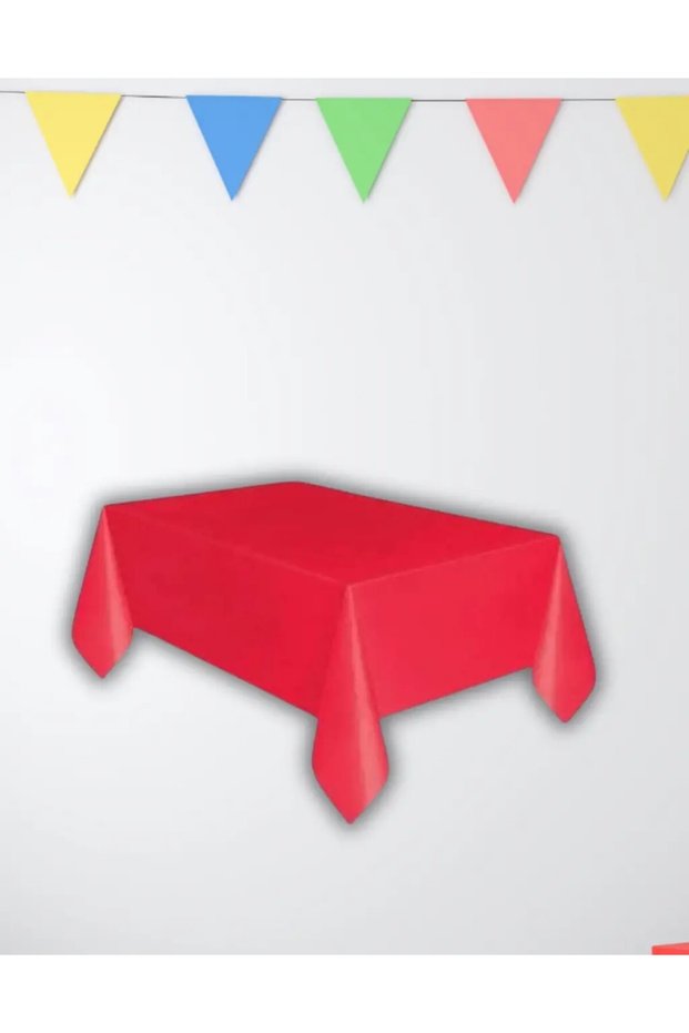 12X180Cm Red Plastic Tablecloth for Single Use 1 Piece