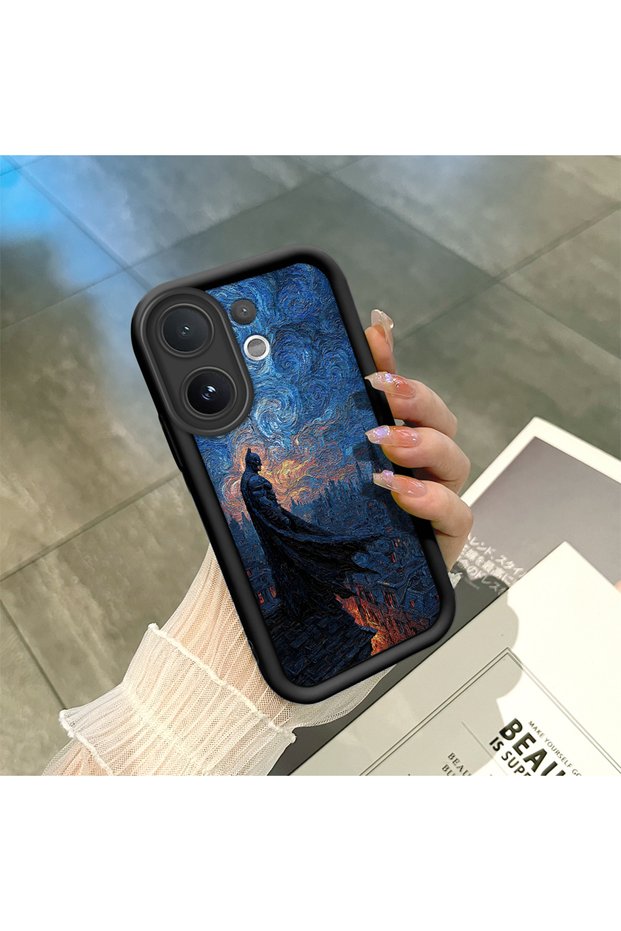 Vivo V60 Compatible Black Silicone Case Shockproof with Camera Protection