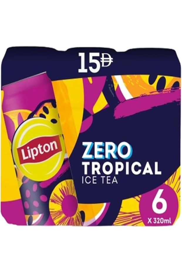 Zero Sugar Tropical Fruits Flavored Iced Tea Cans (6 x 320ml Multipack)