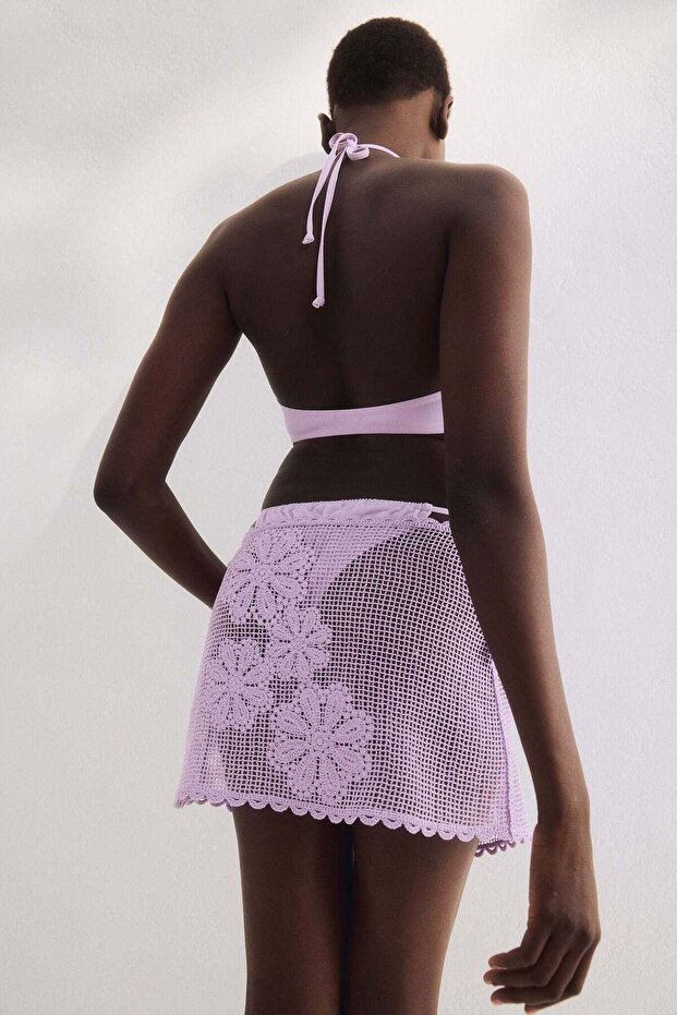 Crochet-look beach skirt