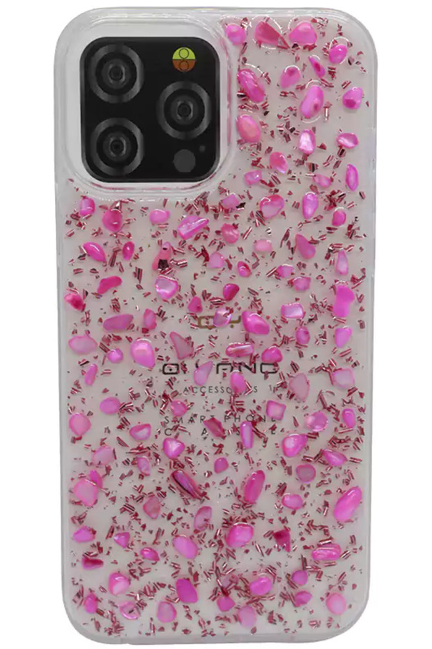 iPhone 13 Pro Max Mobile Cover, Pink Glitter Design