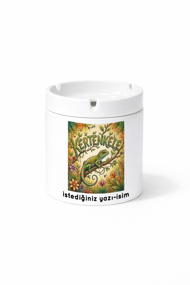 Animal Lizard Reptile Double Sided Printed Ash Tray Ashtray Gift