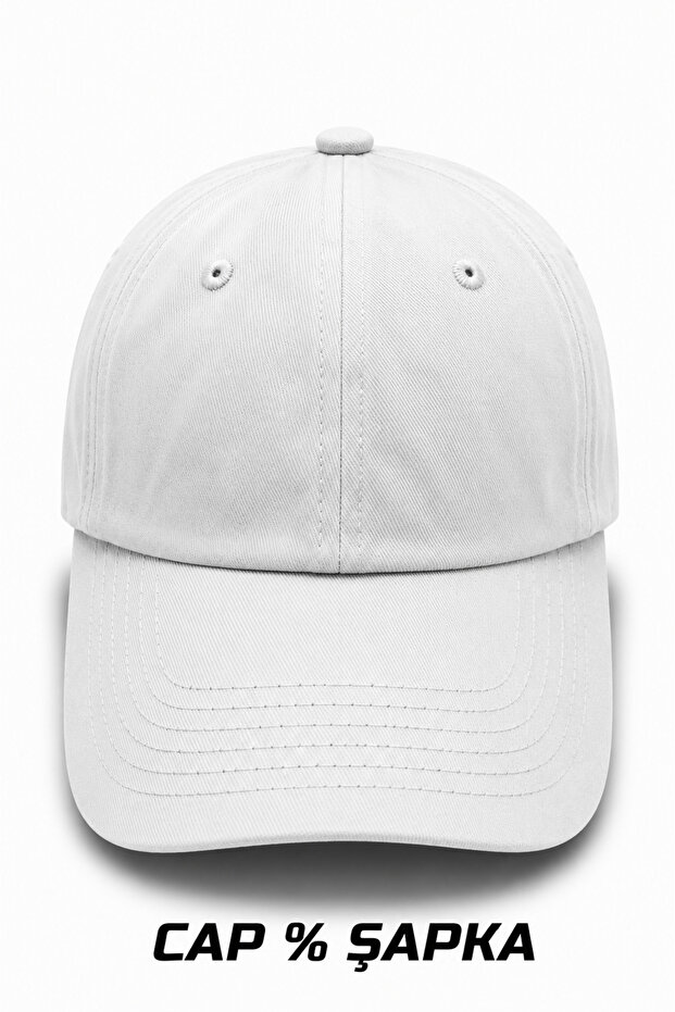 Unisex White 100% Cotton Sports Baseball Cap Adjustable Cap